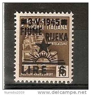 1945 OCCUPAZIONE JUGOSLAVA FIUME 6 LIRE MNH ** - RR7157 - Jugoslawische Bes.: Fiume