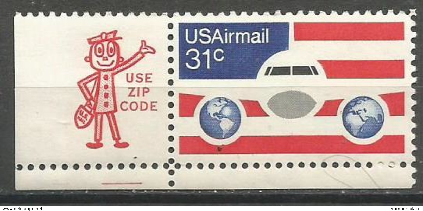 USA - 1976 Airplane Zip Single  MNH **  Sc C90 - 3b. 1961-... Ungebraucht