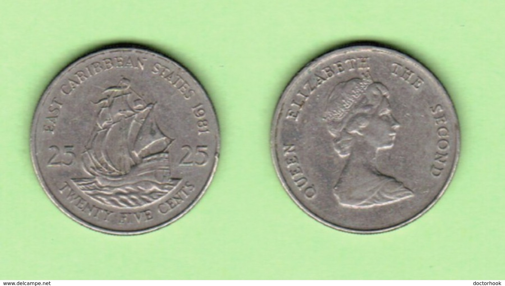 EAST CARIBBEAN STATES  25 CENTS 1981 (KM # 14) #6151 - East Caribbean States