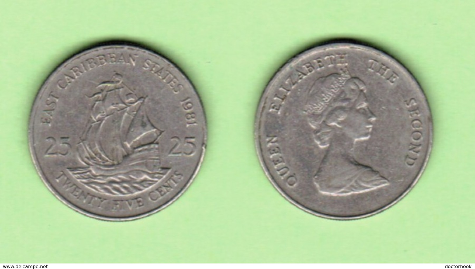 EAST CARIBBEAN STATES  25 CENTS 1981 (KM # 14) #6151 - Caraïbes Orientales (Etats Des)