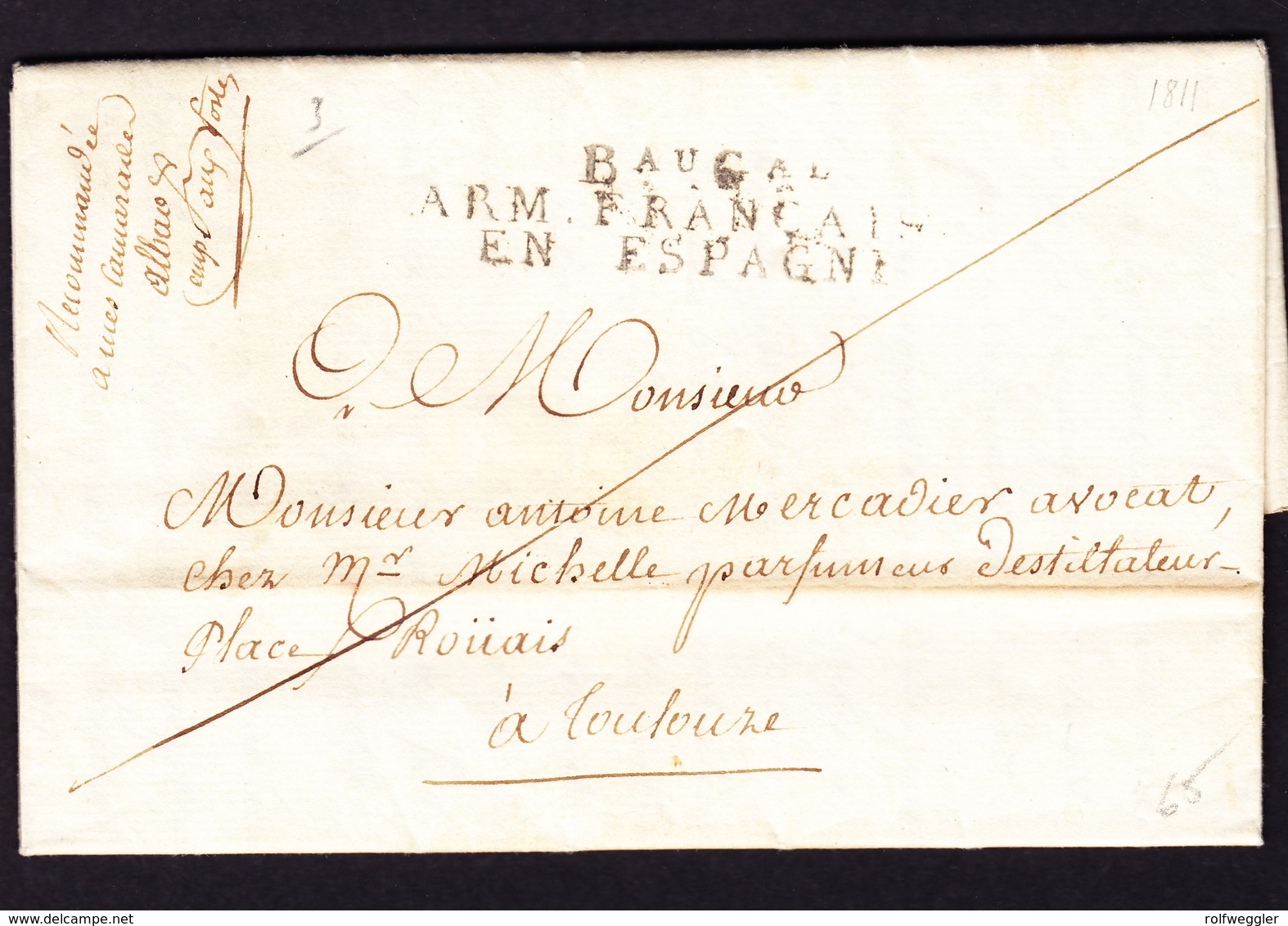 1811 Faltbrief Franz. Armee In Spanien. ARM Francais En Espagne.Lettre D'Alba Nach Toulouse - 1801-1848: Precursores XIX