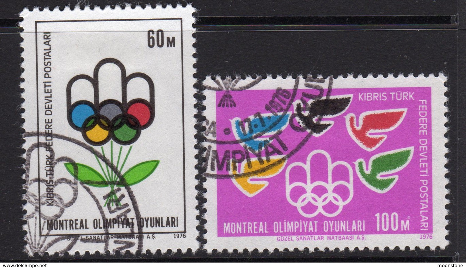 Cyprus Turkish 1976 Olympic Games Set Of 2, Used, SG 34/5 (A) - Usados