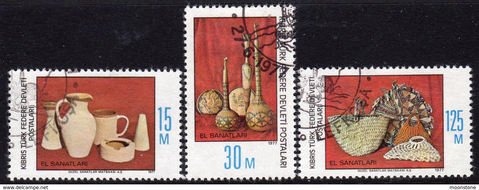 Cyprus Turkish 1977 Handicrafts Set Of 3, Used, SG 51/3 (A) - Gebraucht