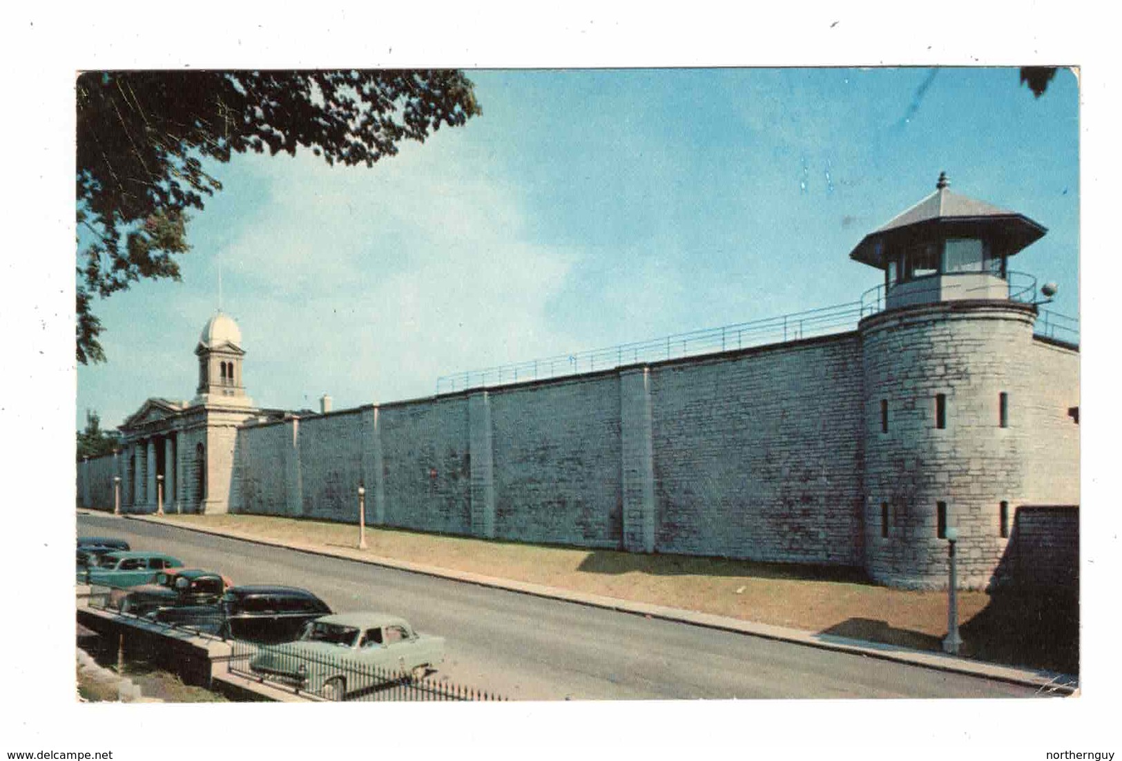 Kingston, Ontario, Canada, Portsmouth Penitentiary, 1950's Cars, Old Chrome Postcard, Frontenac County - Kingston