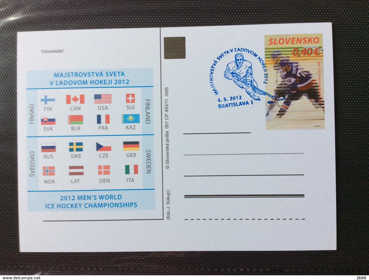 Championnat Du Monde De Ice Hockey Sur Glace - 2012 Carte Oblitérée En 3D Les 4 Poules - Cartoline Postali