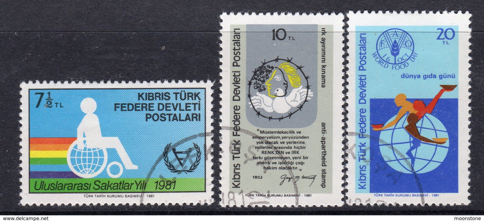 Cyprus Turkish 1981 Commemorations Set Of 3, Used, SG 117/9 (A) - Used Stamps