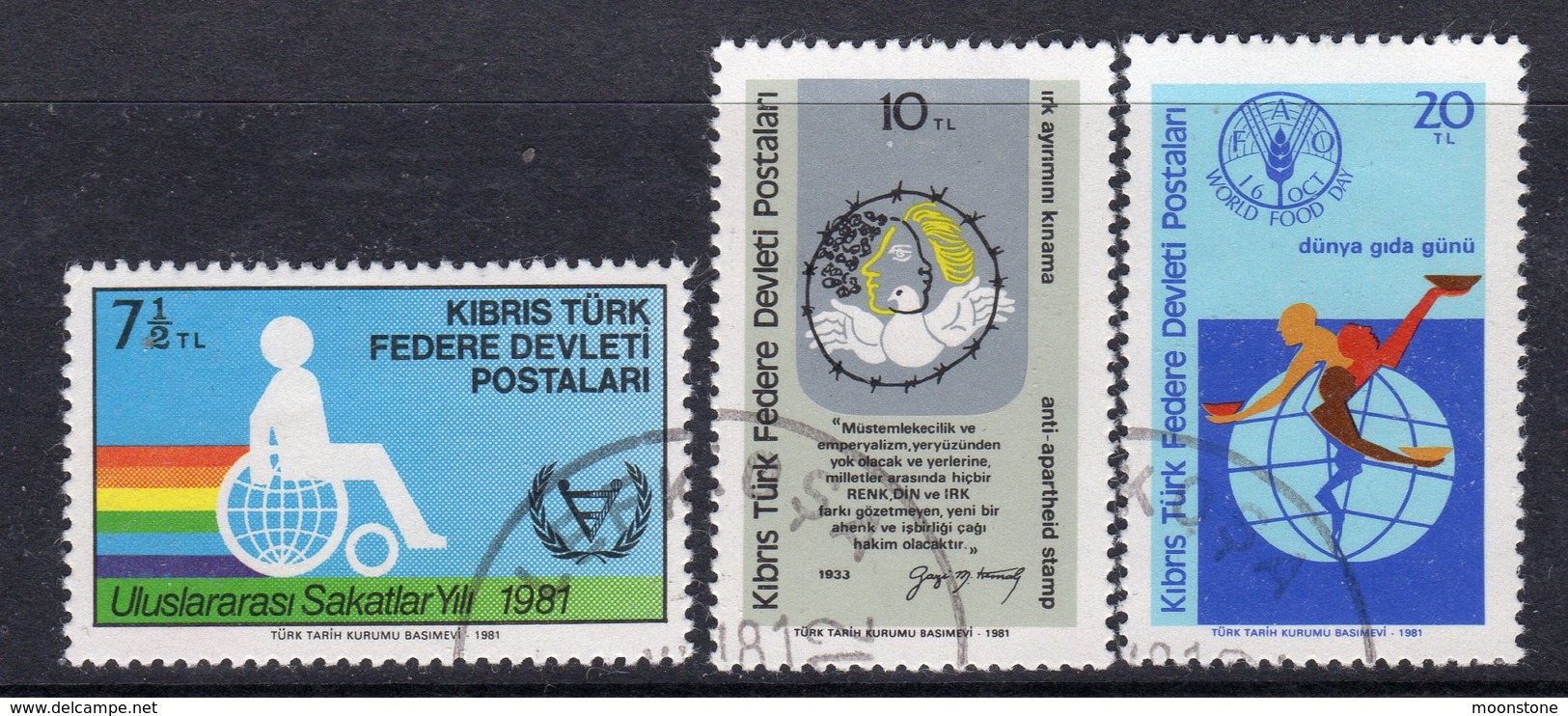 Cyprus Turkish 1981 Commemorations Set Of 3, Used, SG 117/9 (A) - Gebraucht