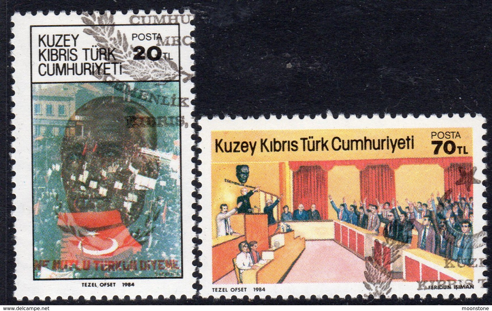 Cyprus Turkish 1984 1st Anniversary Of The Republic Set Of 2, Used, SG 159/60 (A) - Oblitérés