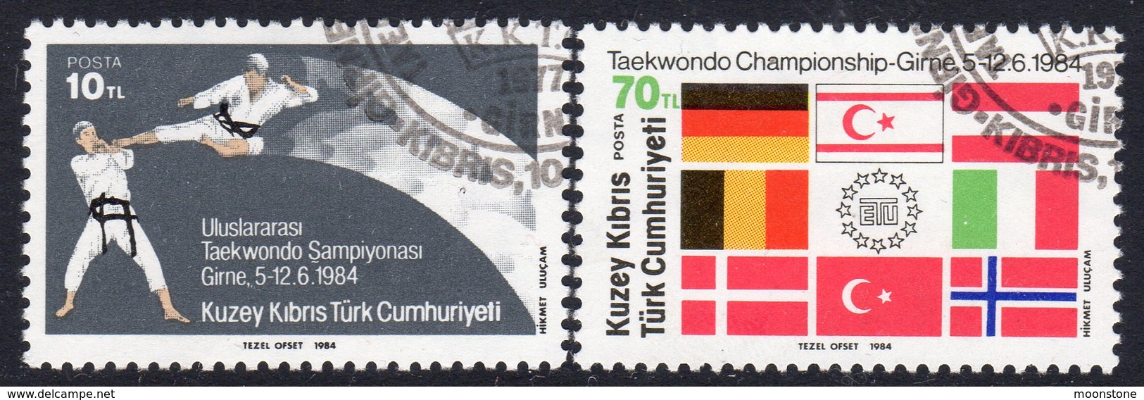 Cyprus Turkish 1984 Taekwando Championships Set Of 2, Used, SG 161/2 (A) - Usati