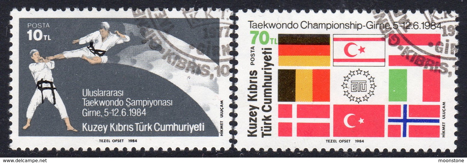 Cyprus Turkish 1984 Taekwando Championships Set Of 2, Used, SG 161/2 (A) - Gebraucht