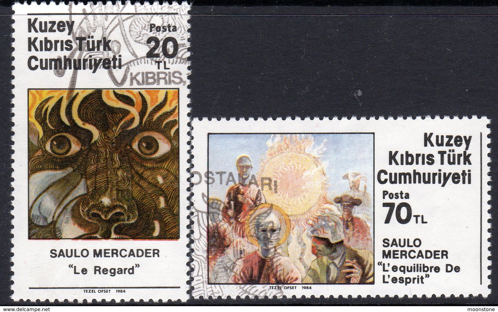 Cyprus Turkish 1984 Saulo Mercader, Artist Set Of 2, Used, SG 163/4 (A) - Usados