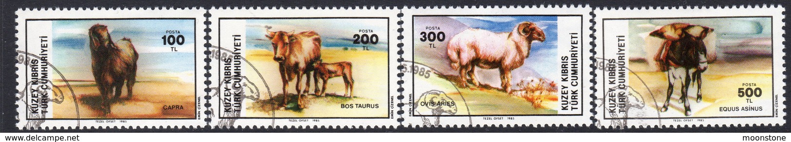 Cyprus Turkish 1985 Domestic Animals Set Of 4, Used, SG 168/71 (A) - Oblitérés