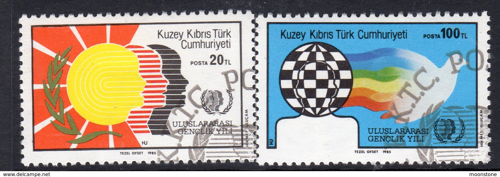 Cyprus Turkish 1985 International Youth Year Set Of 2, Used, SG 178/9 (A) - Usati