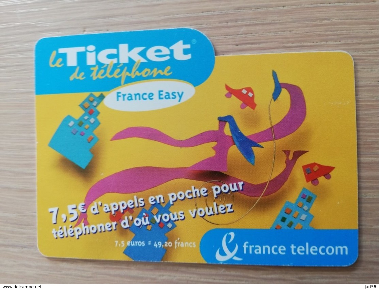 FRANCE/FRANKRIJK   TICKET 7,5 €   PREPAID  USED    ** 1484** - Mobicartes (GSM/SIM)