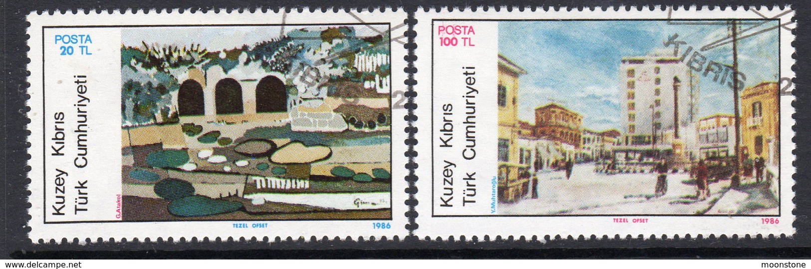 Cyprus Turkish 1986 Art V Set Of 2, Used, SG 185/6 (A) - Oblitérés