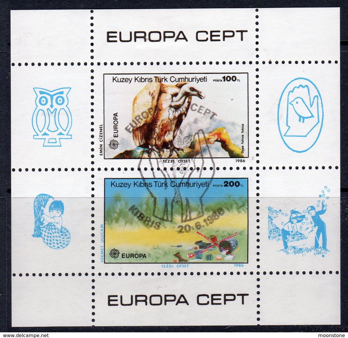 Cyprus Turkish 1986 Europa MS, Used, SG 187 (A) - Usados