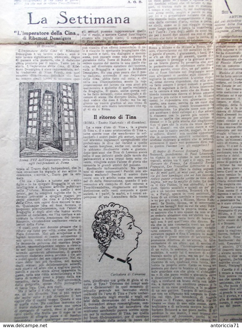 La Fiera Letteraria Del 26 Dicembre 1926 De Roberto San Francesco Lipparini Duce - Guerra 1914-18