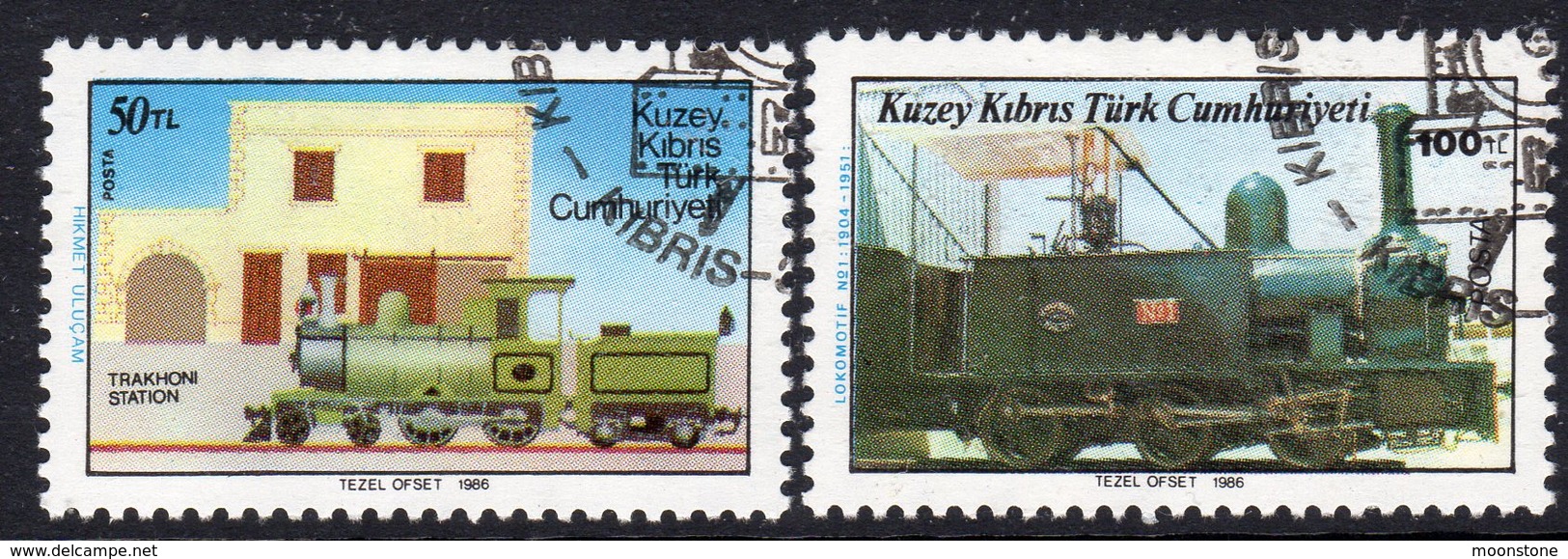 Cyprus Turkish 1986 Railways Set Of 2, Used, SG 202/3 (A) - Usados