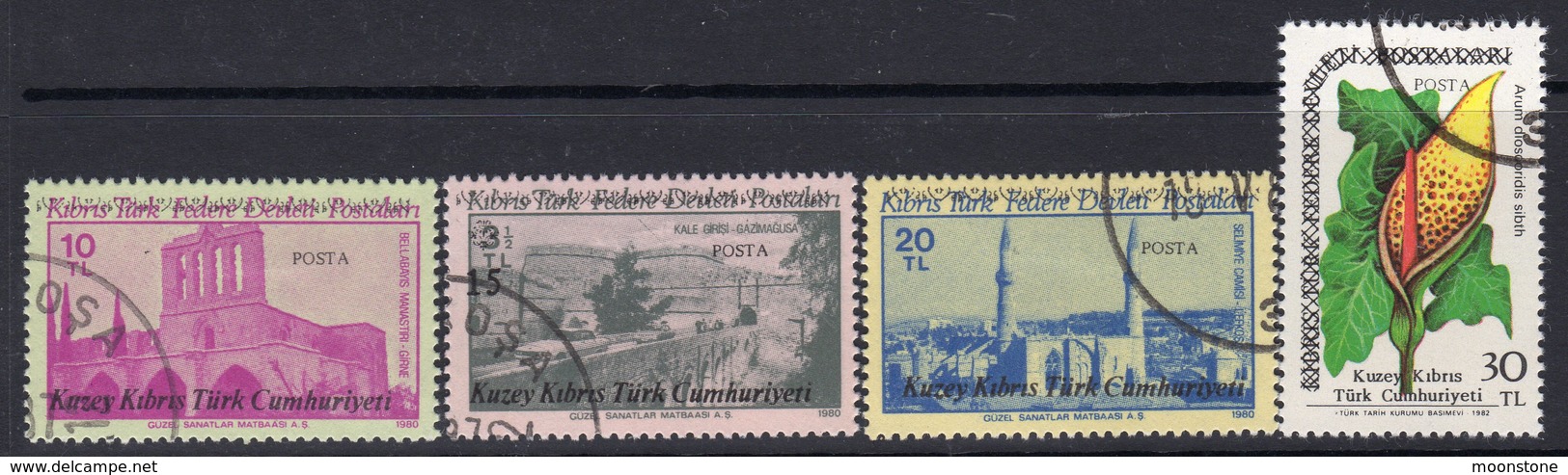 Cyprus Turkish 1987 Definitive Overprints & Surcharges Set Of 4, Used, SG 204/7 (A) - Usati