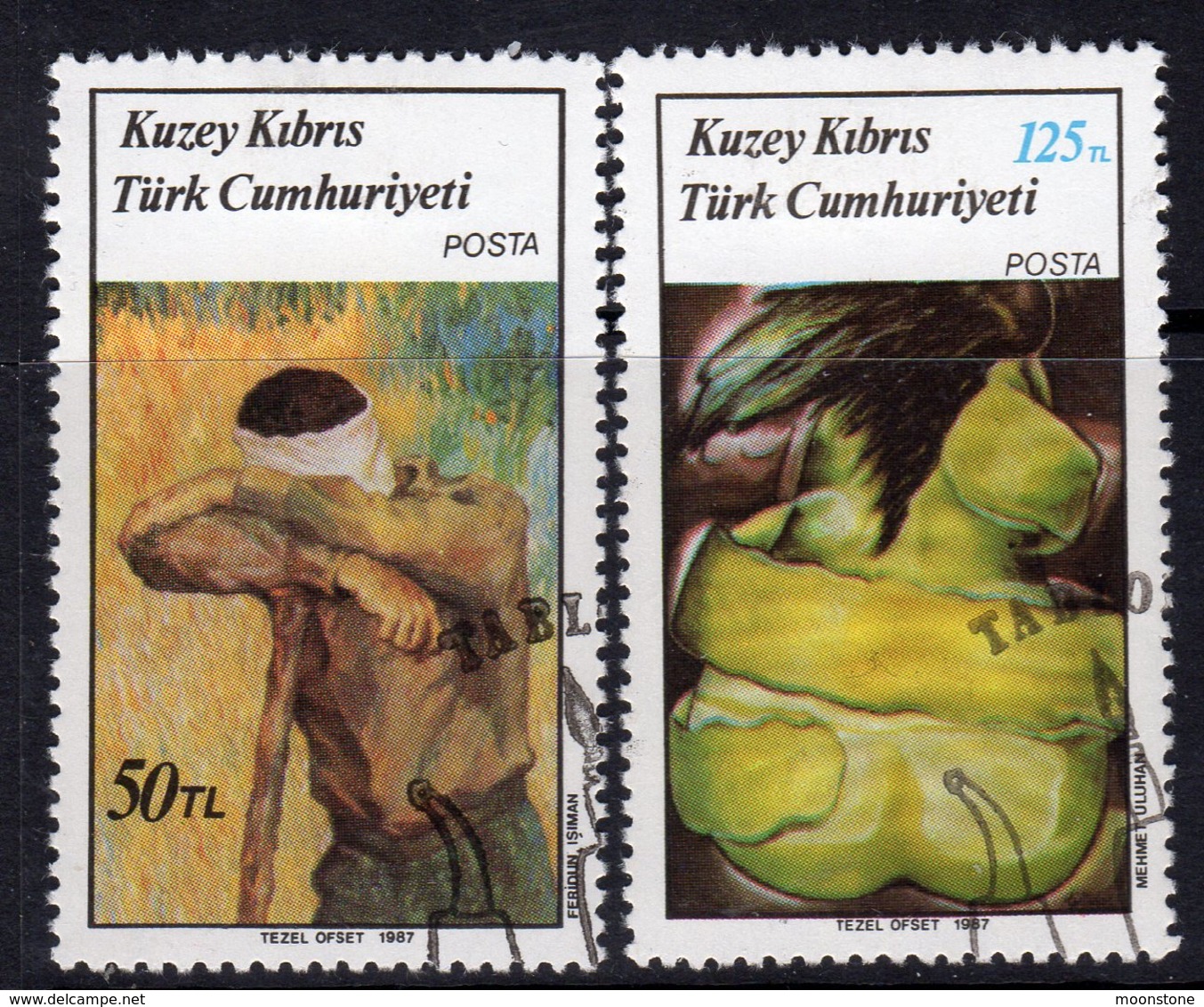 Cyprus Turkish 1987 Art VI Set Of 2, Used, SG 208/9 (A) - Gebraucht