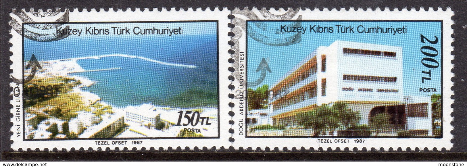Cyprus Turkish 1987 Modern Development II Set Of 2, Used, SG 223/4 (A) - Usati
