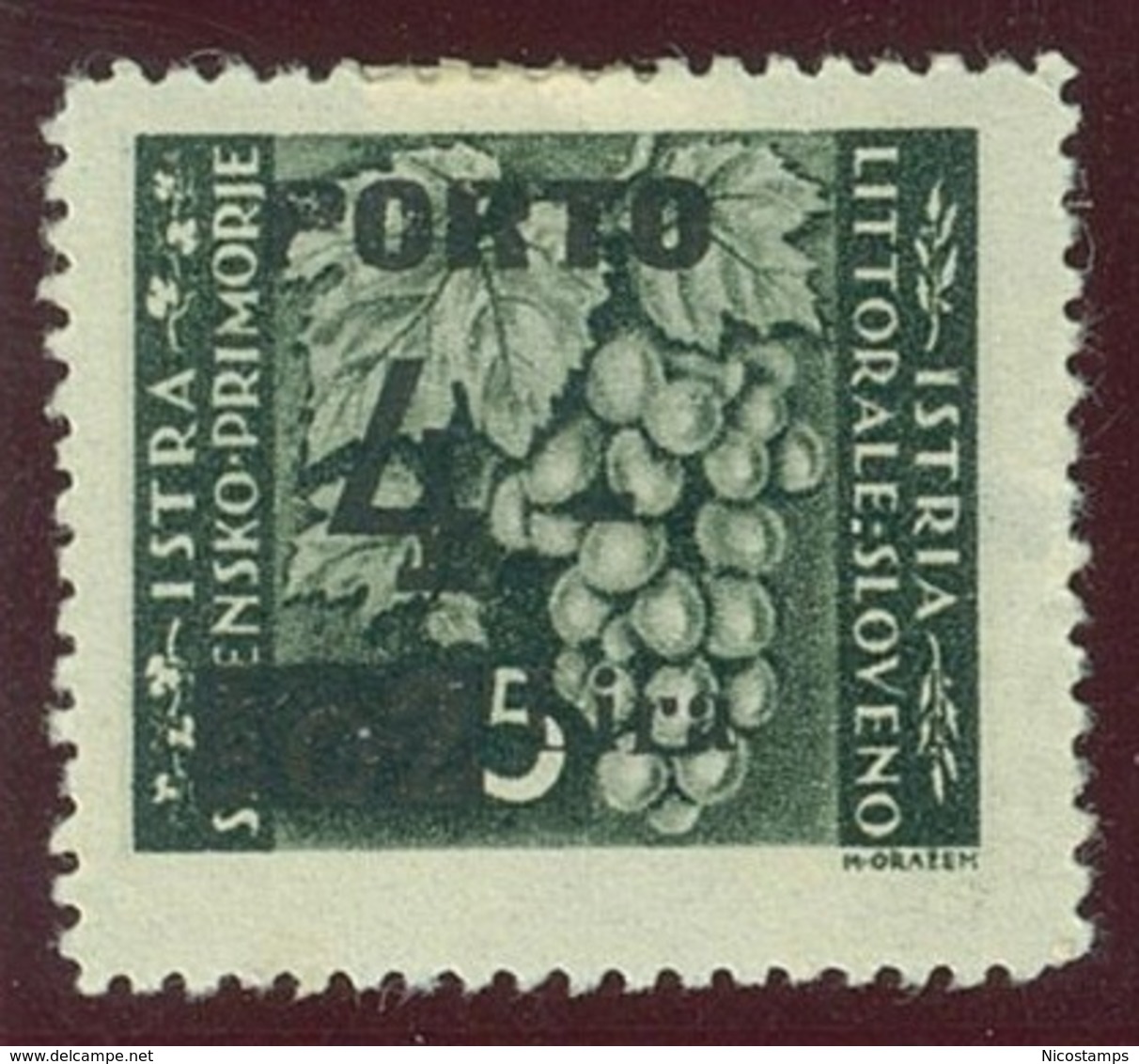 ITALIA - OCC. JUGOSLAVA LITORALE SLOVENO SEGNATASSE SASS. 16Bdc  NUOVO - Yugoslavian Occ.: Slovenian Shore