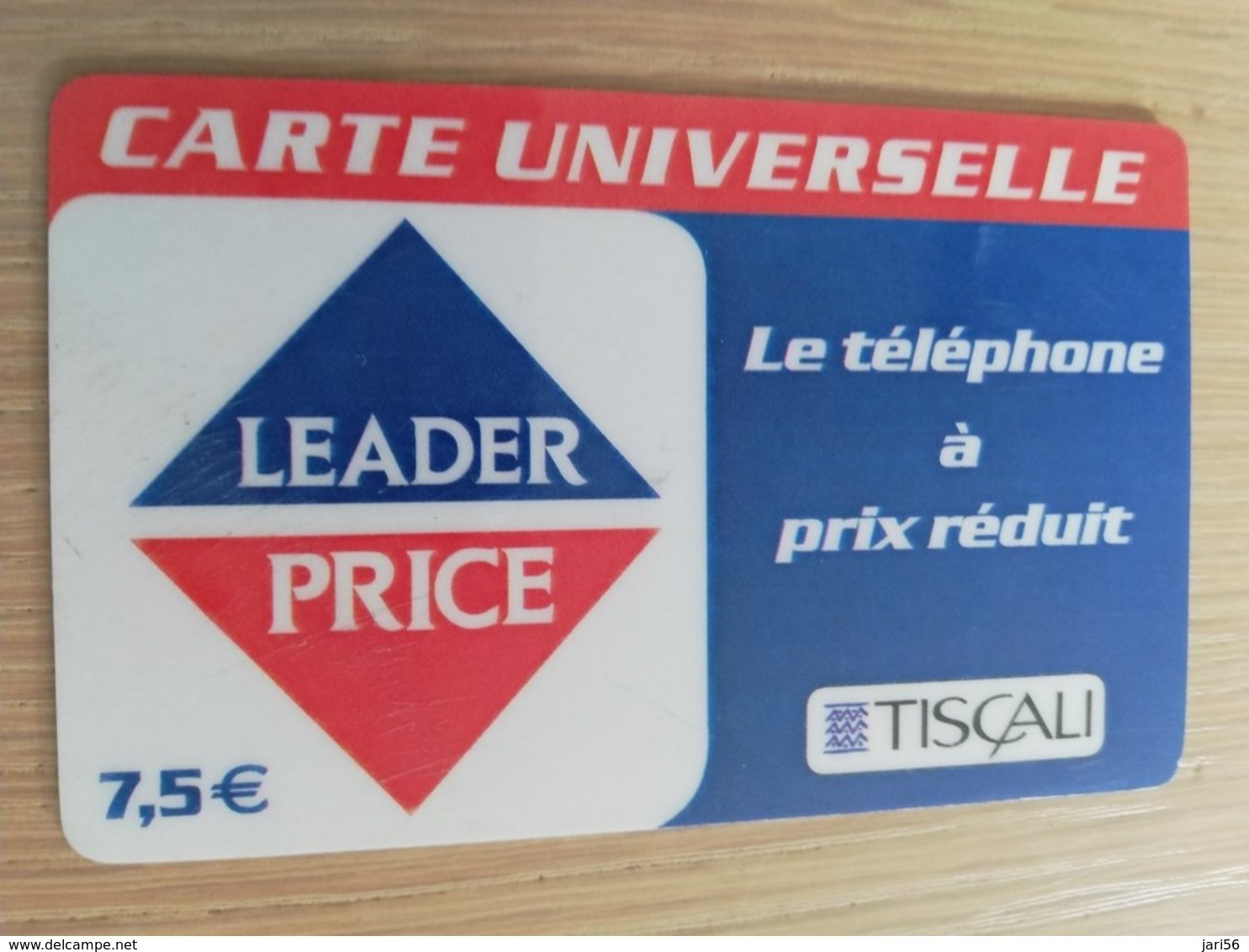 FRANCE/FRANKRIJK   TISCALI  7,5€     PREPAID  USED    ** 1494** - Nachladekarten (Handy/SIM)