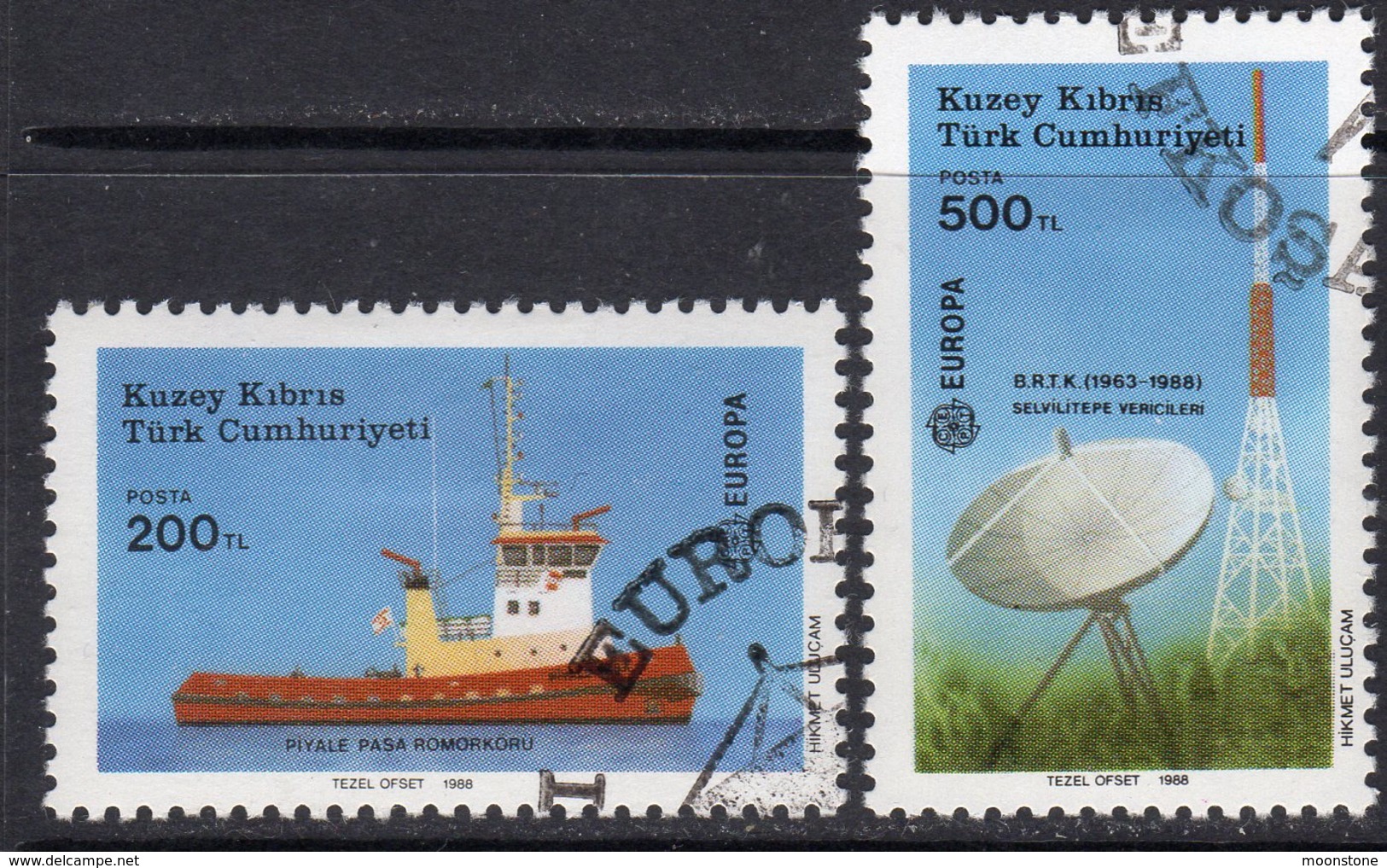 Cyprus Turkish 1988 Europa Transport Set Of 2, Used, SG 228/9 (A) - Gebraucht