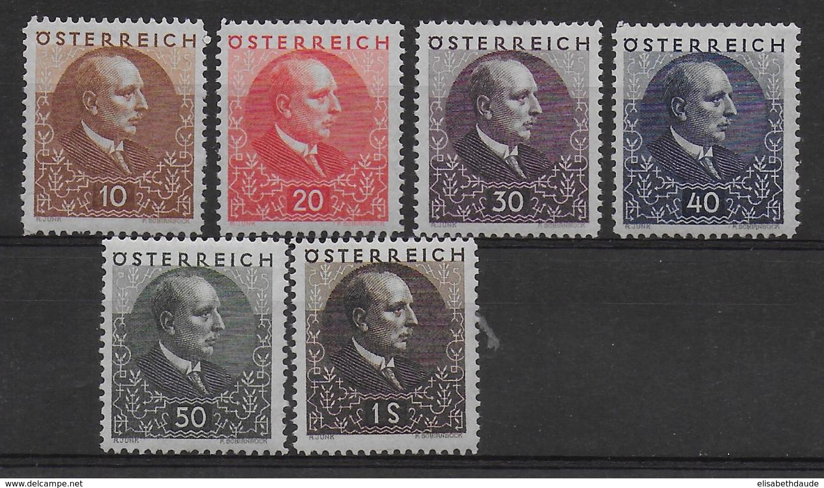 AUTRICHE - YVERT N° 393/398 * MLH - COTE = 90 EUR. - Neufs