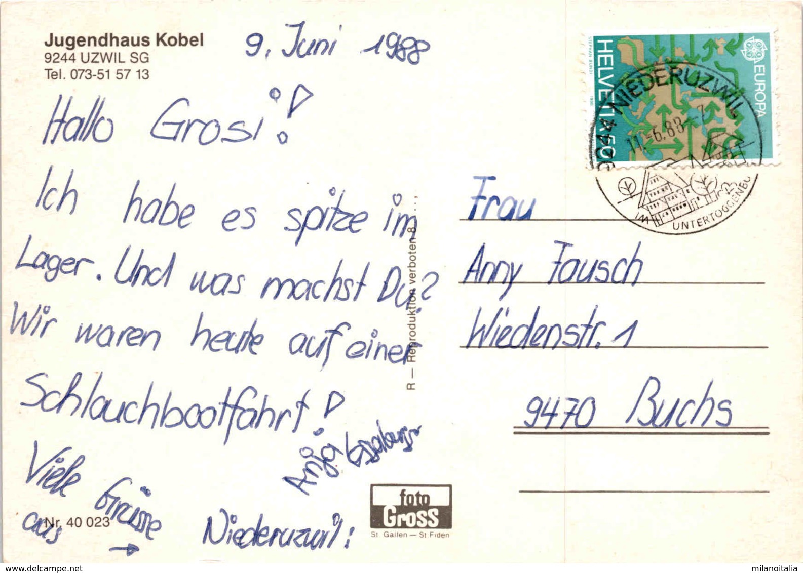 Jugendhaus Kobel - Uzwil SG (40023) * 11. 6. 1988 - Uzwil