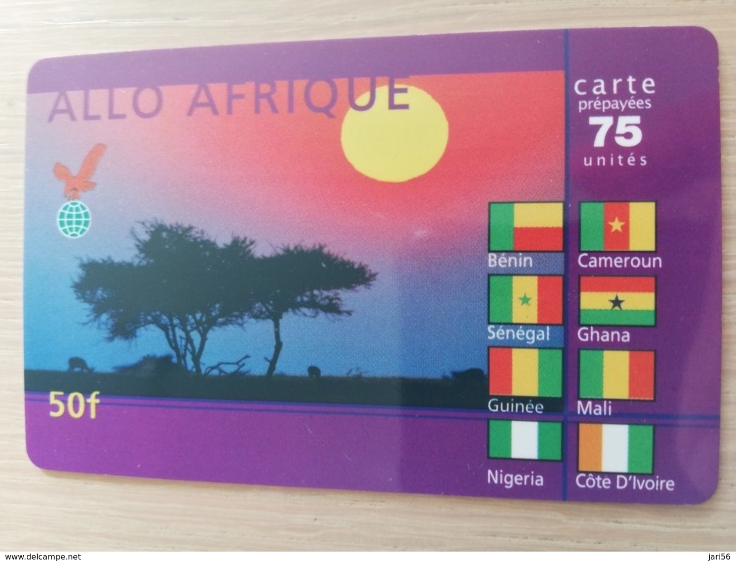 FRANCE/FRANKRIJK  ALLO   AFRICA  75 UNITS PREPAID  USED    ** 1508** - Prepaid: Mobicartes
