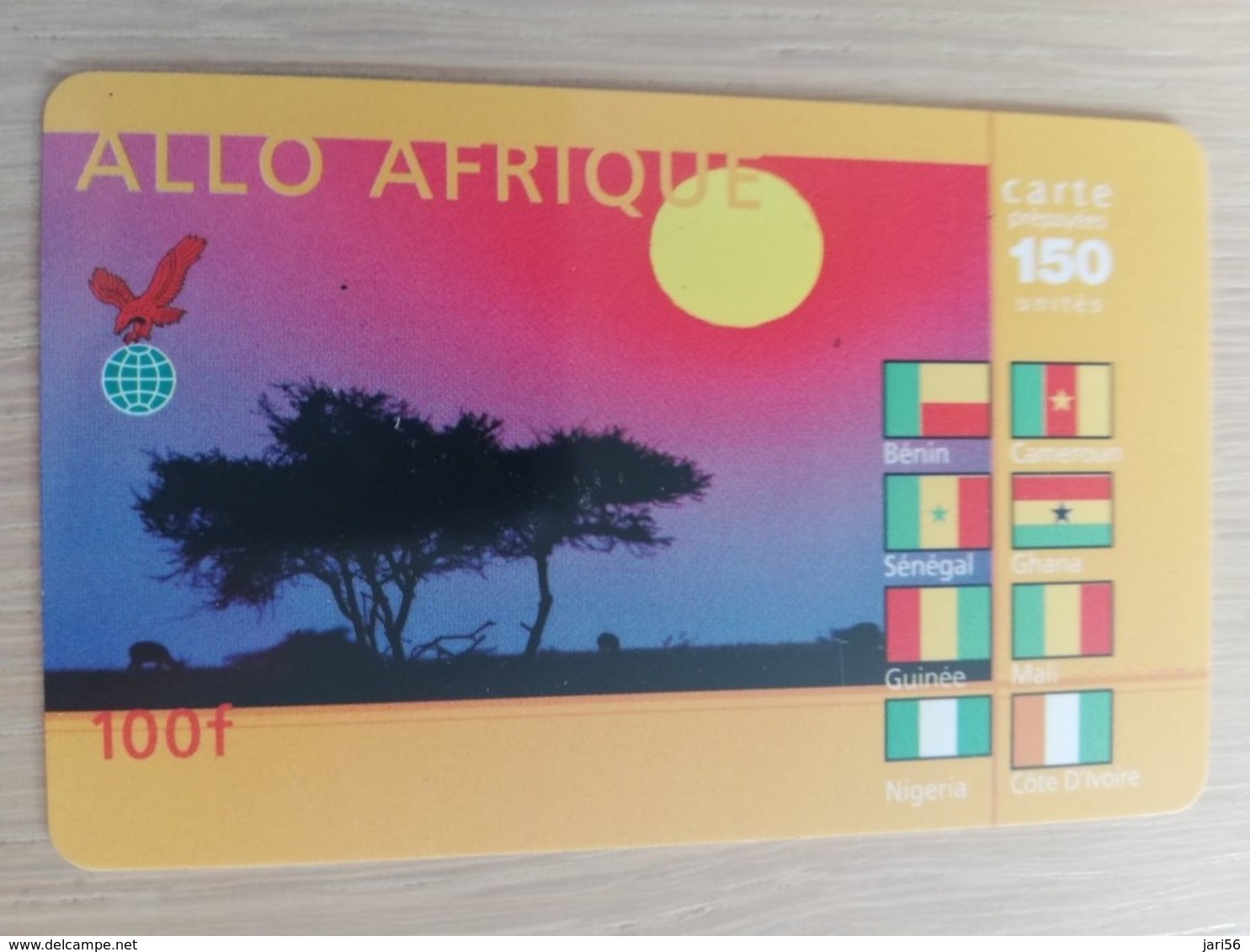 FRANCE/FRANKRIJK  ALLO AFRIQUE 100 FR  PREPAID  USED    ** 1512** - Nachladekarten (Handy/SIM)