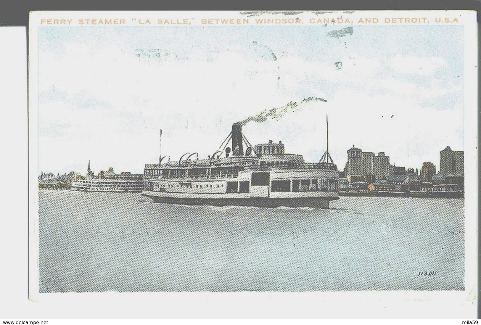 Ferry Steamer "La Salle" Between Windsor. Canada And Detroit USA. à Mme Renée Doyen à Paris 16°. 1927. - Windsor