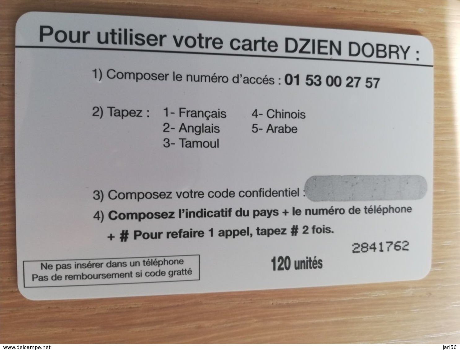 FRANCE/FRANKRIJK  DZIEN DORY PLANE  AUTOBUS  120 UNITES  PREPAID  MINT     ** 1514** - Nachladekarten (Handy/SIM)