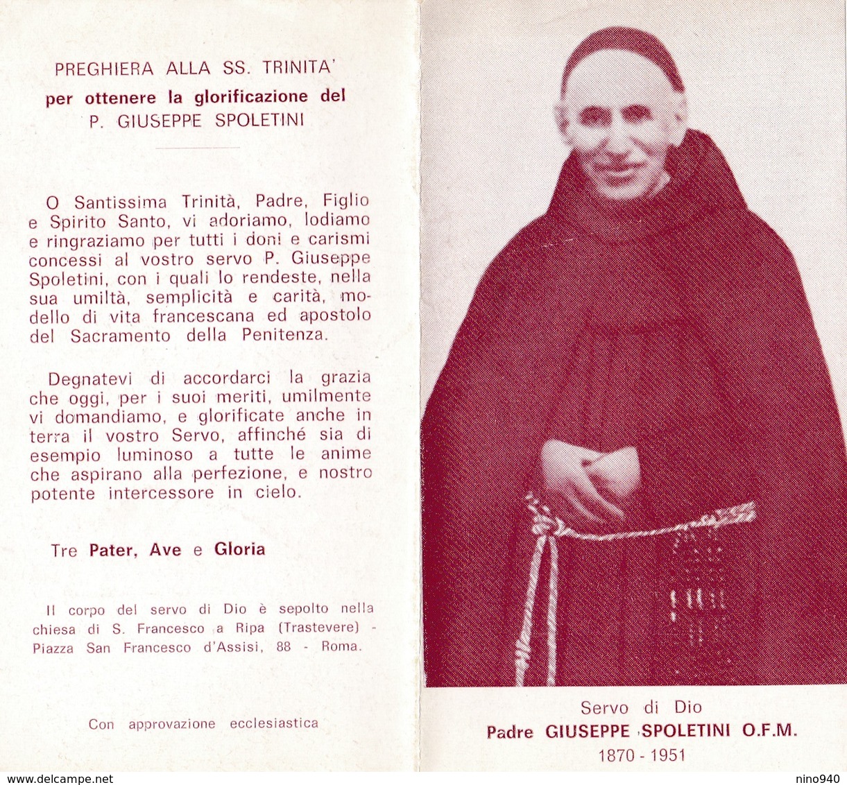 S.D.D. GIUSEPPE SPOLETINI O.F.M. - E - A - Mm. 68 X 123 - Religione & Esoterismo