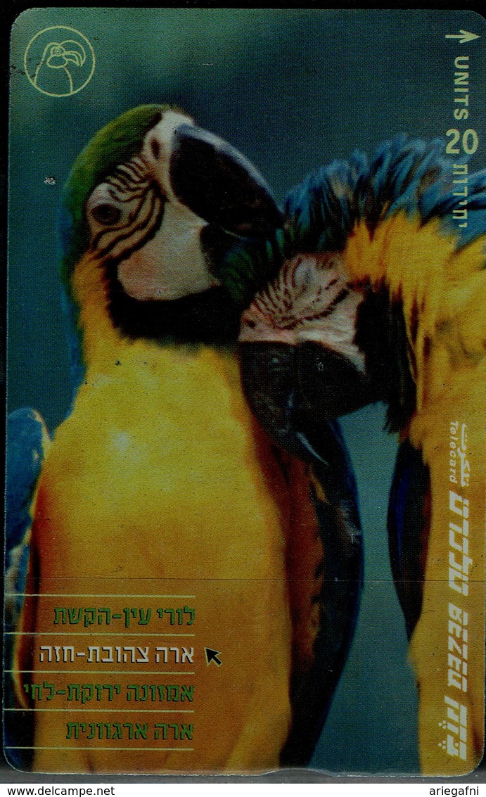 ISRAEL  2001 BEZEQ PHONECARD PARROTS ARA ARARAUNA USED VF!! - Parrots