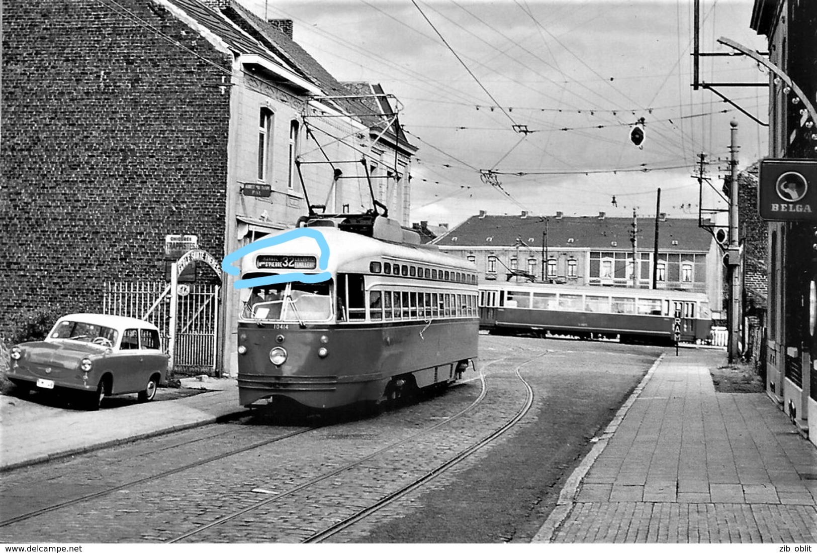 PHOTO AU DEPART D'UNE CPA LA LOUVIERE LA CROYERE LE 32 Au PONT DU THIRIAU TRAM  REPRO - Tramways