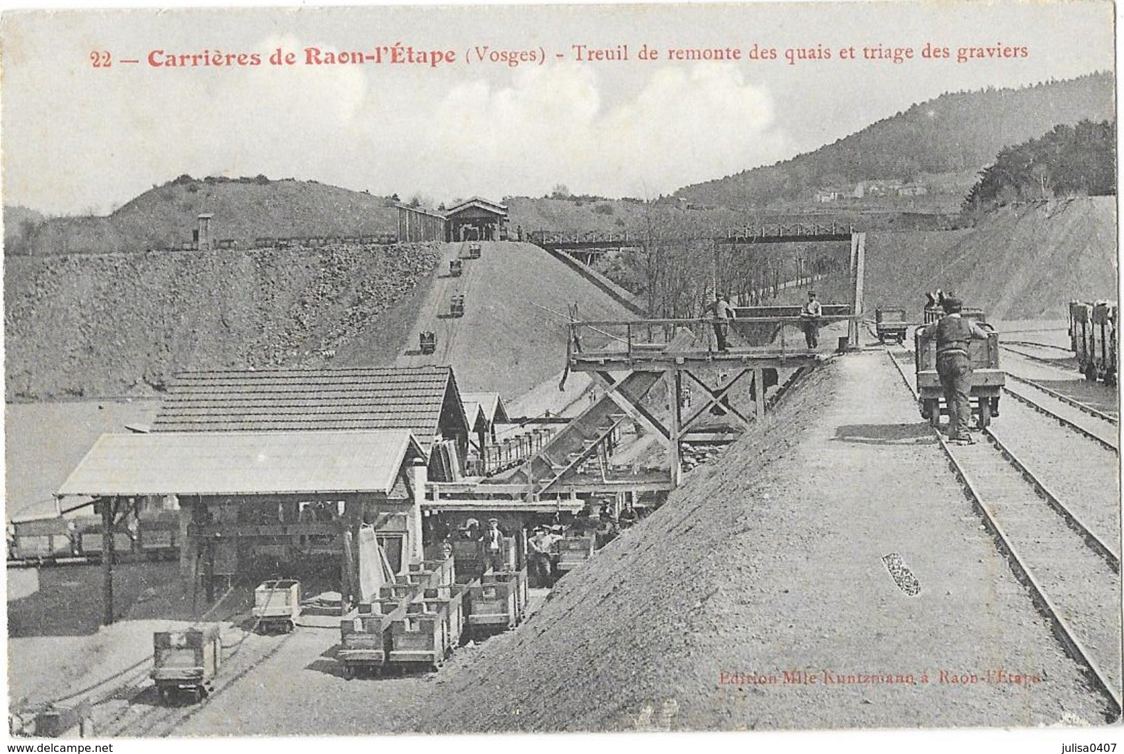 RAON L'ETAPE (88) Carrières Treuil De Remonte Des Quais Et Triage Des Graviers - Raon L'Etape