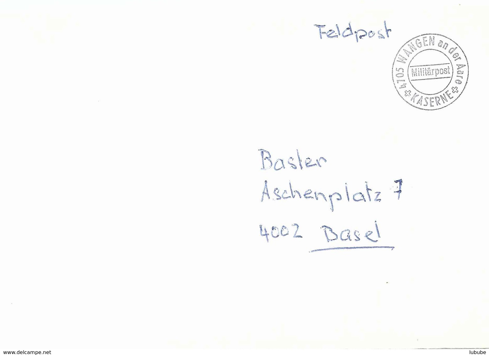 Feldpost Brief  Wangen An Der Aare Kaserne - Basel           Ca. 1980 - Abstempelungen