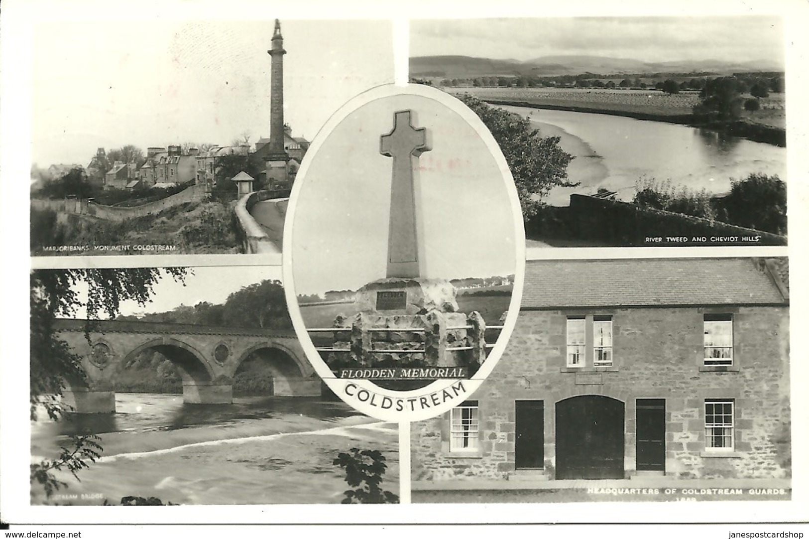 REAL PHOTOGRAPHIC POSTCARD  COLDSTREAM MULTIVIEW -  POSTALLY USED 1971 - BORDERS - BERWICKSHIRE - Berwickshire