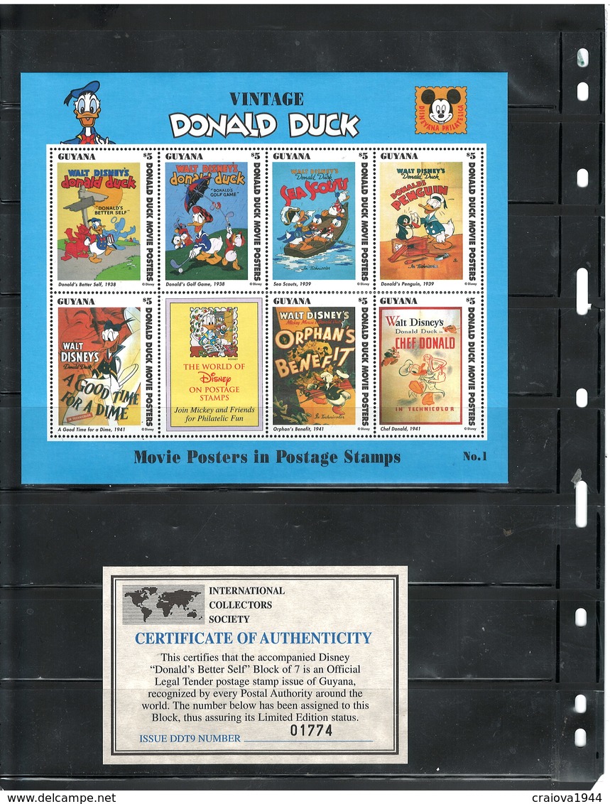 GUYANA 1993 'DISNEY CARTOONS" M.S. #2769  MNH - Guyana (1966-...)