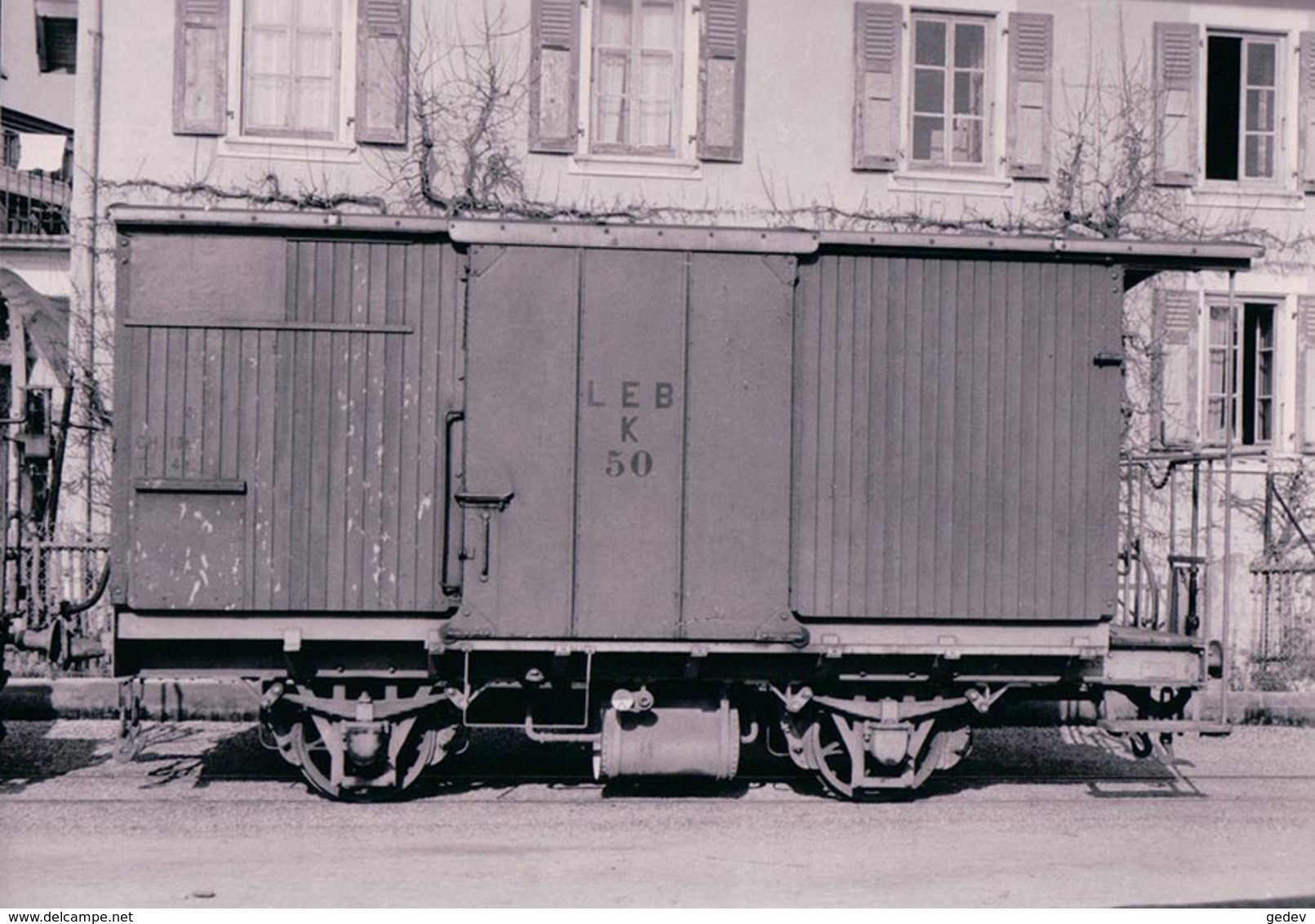 Chemin De Fer Lausanne Echallens Bercher, Wagon Marchandises à Echallens, Photo 1960 BVA LEB 79.11 - Bercher