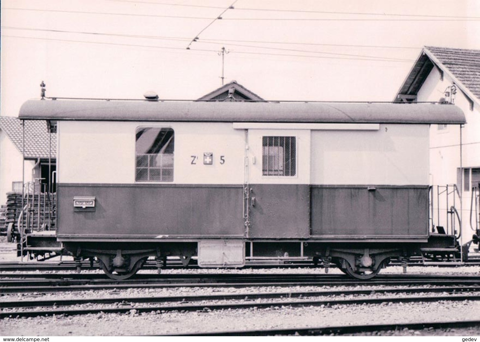 Chemin De Fer Lausanne Echallens Bercher, Wagon Postal à Echallens, Photo 1967 BVA LEB 79.10 - Bercher