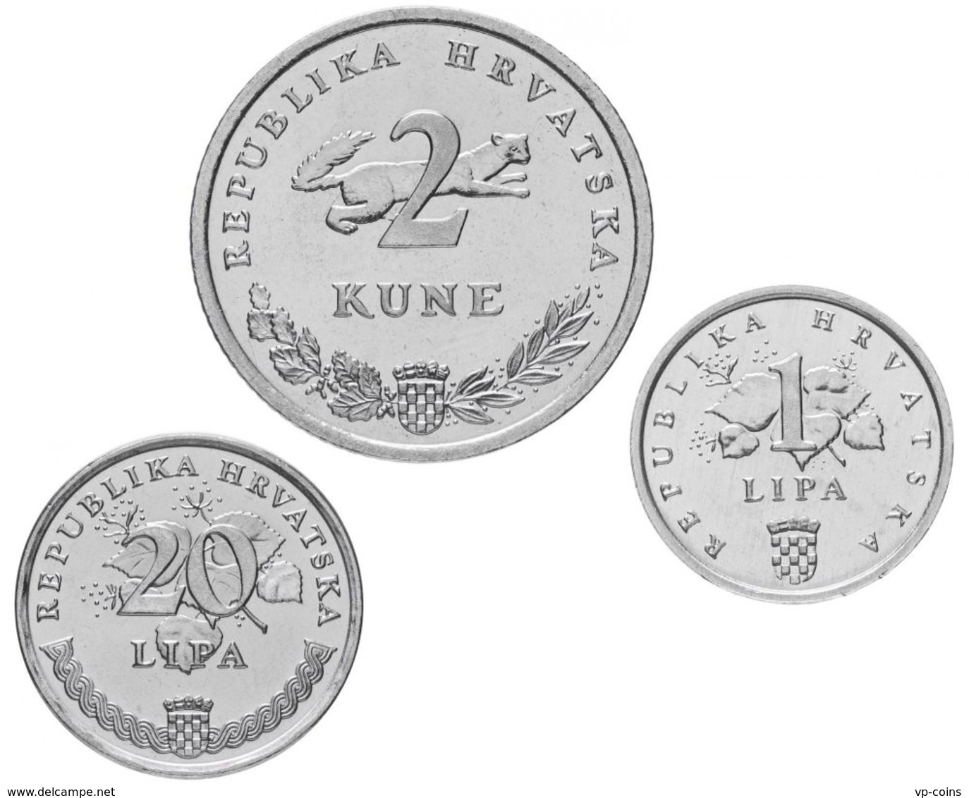 Croatia. A Set Of Coins. 1, 20 Linden, 2 Cunts. 1995. UNC. 50th Anniversary Of FAO - Kroatië