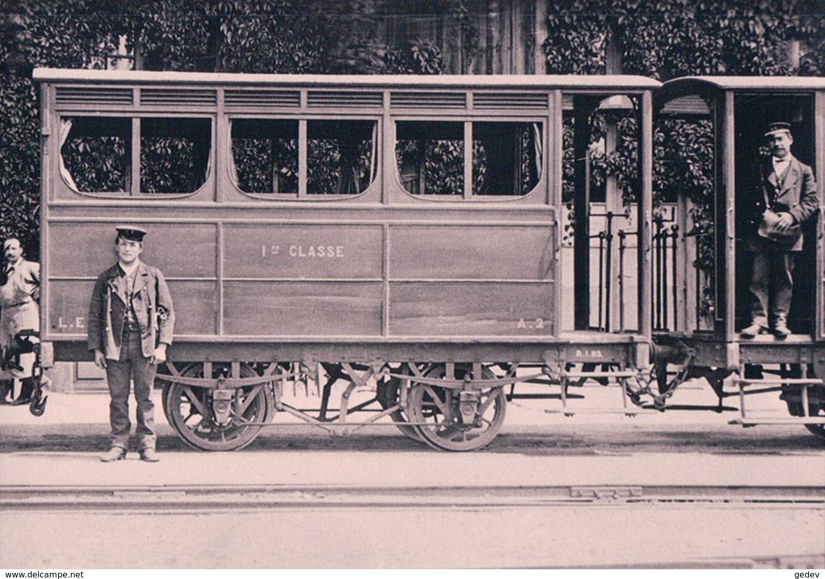 Chemin De Fer Lausanne Echallens Bercher, Ancien Wagon Du LEB, Photo 1880 Retirage BVA LEB 79.2 - Bercher