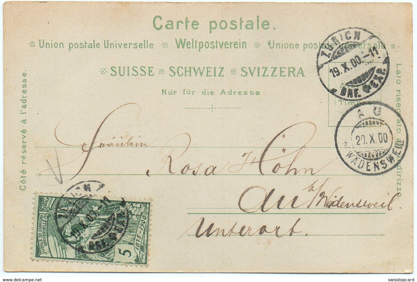 ZÜRICH Polytechnikum Gel. 1900 N. Au Wädenswil - Wädenswil