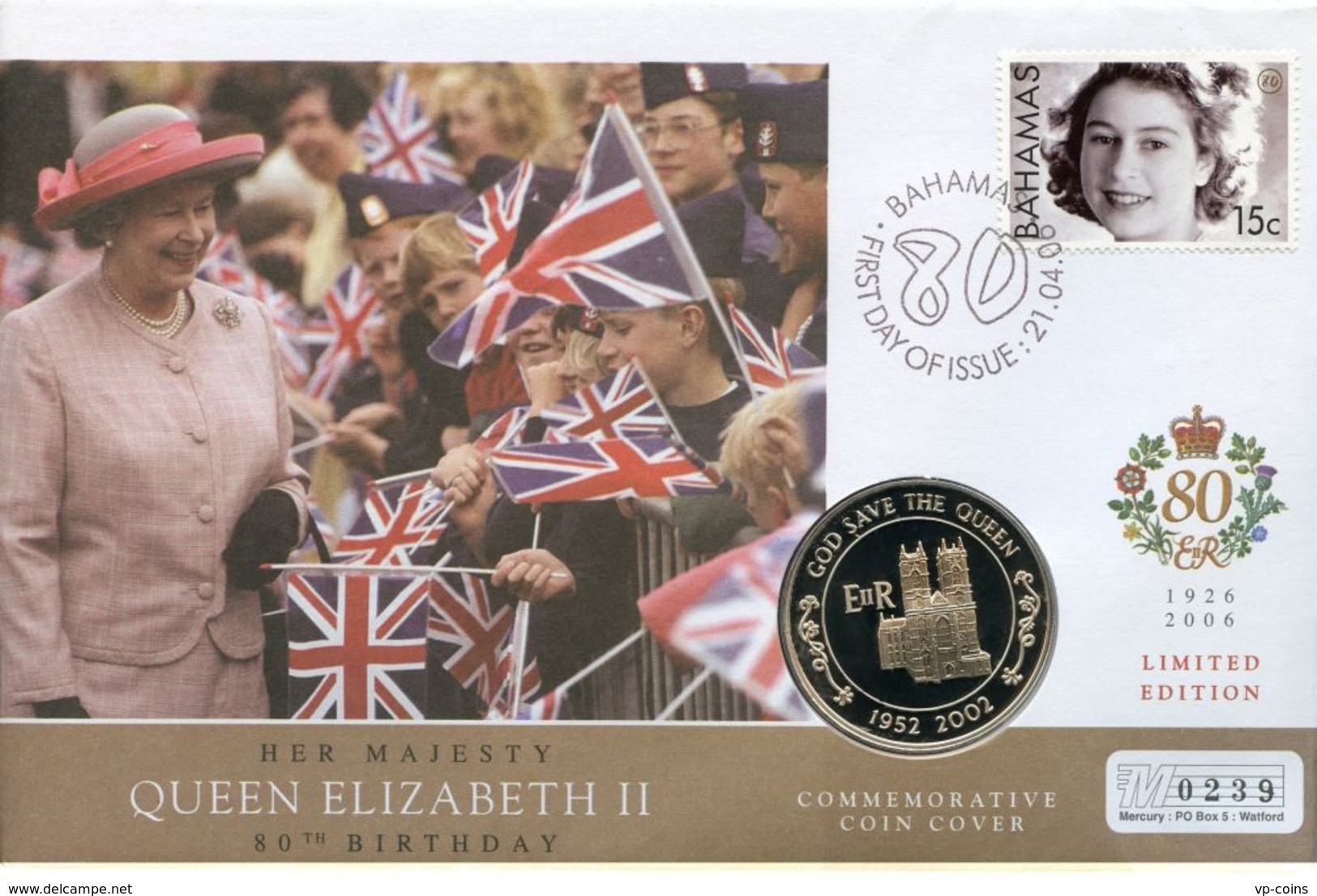 Ascension Island 50 Pence 2002 UNC 80 Years To Queen Elizabeth II Souvenir (KM # 15) - Ascension Island