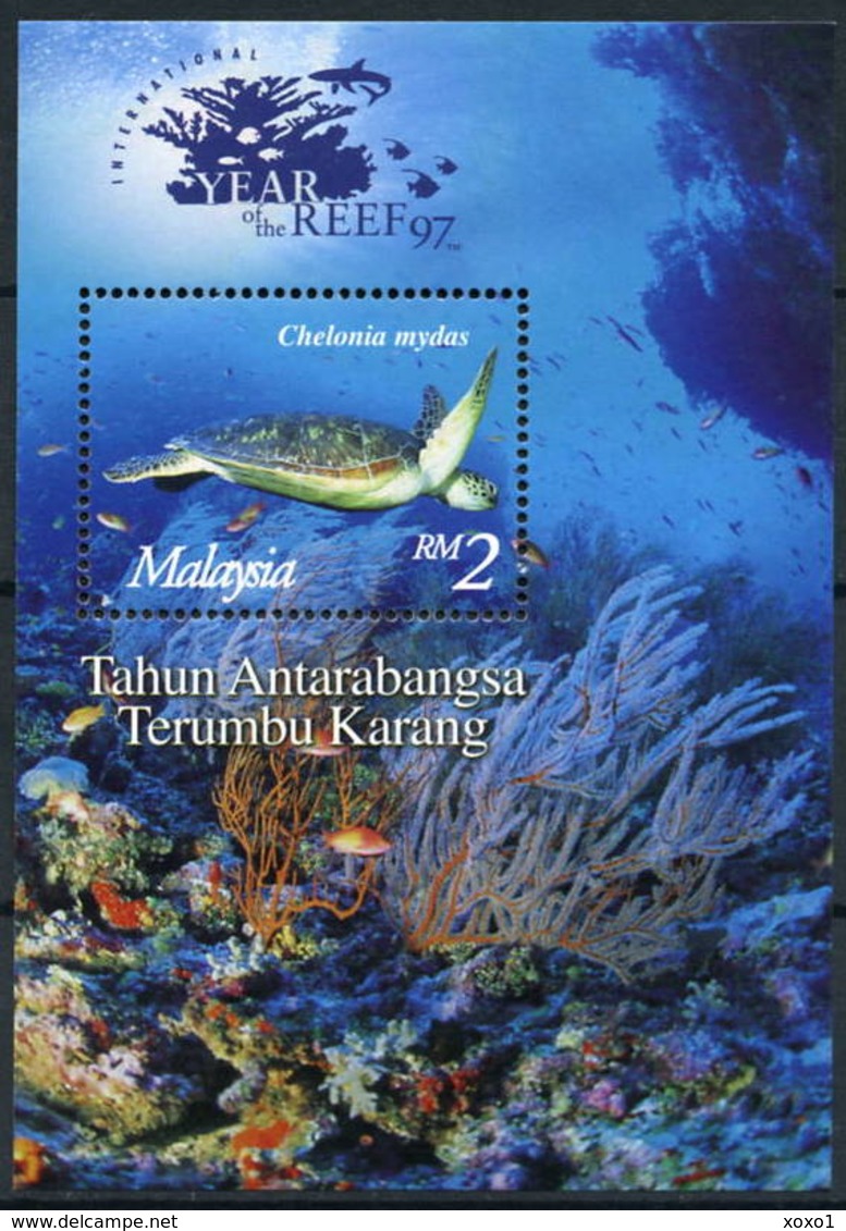 Malaysia 1997 (Block 16) Marine Life Corals Turtles Fishes  S\sh  MNH**    4.50 € - Maleisië (1964-...)