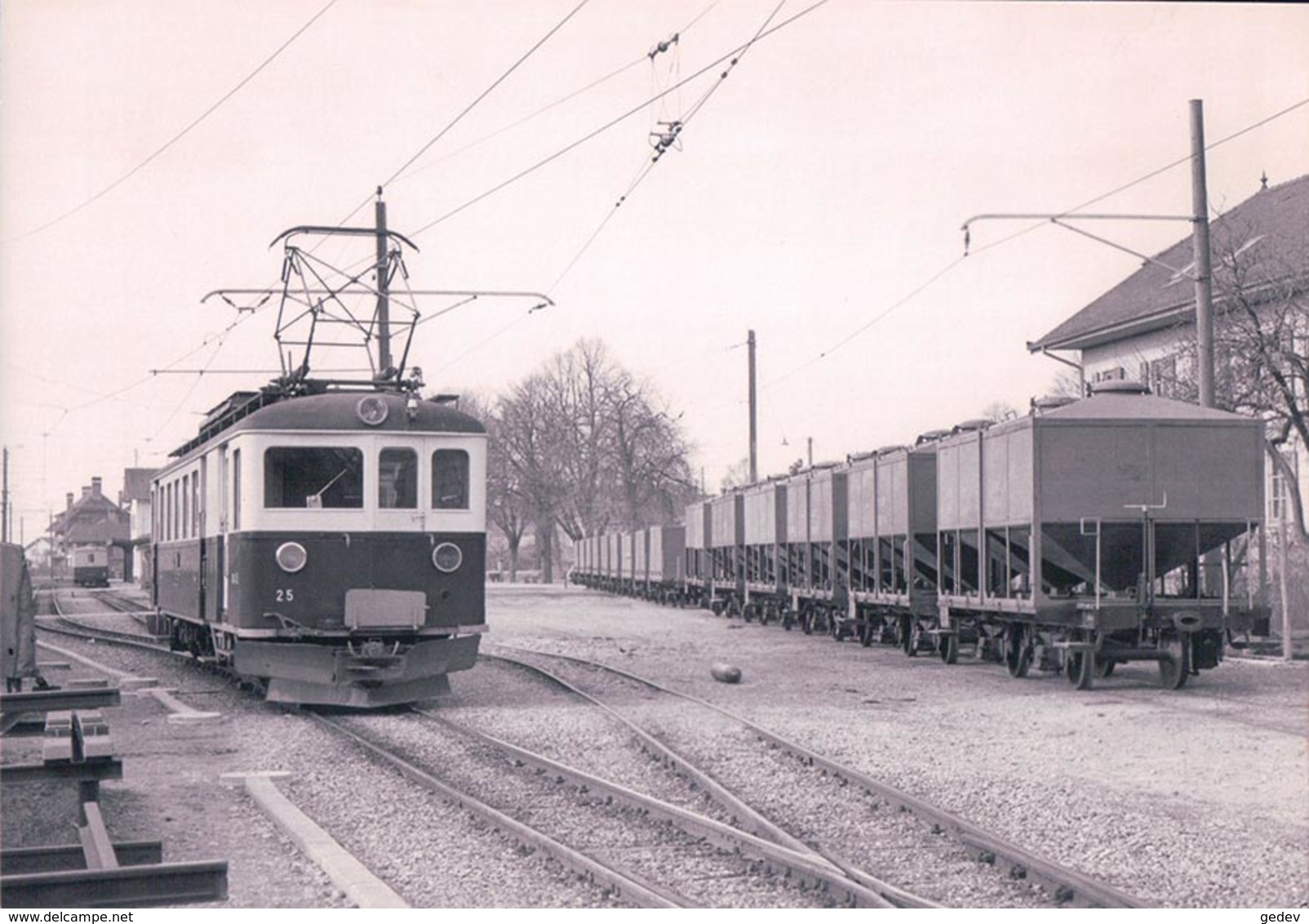 Chemin De Fer Lausanne Echallens Bercher, Trains Marchandises à Echallens, Photo 1967 BVA LEB 193.10 - Bercher