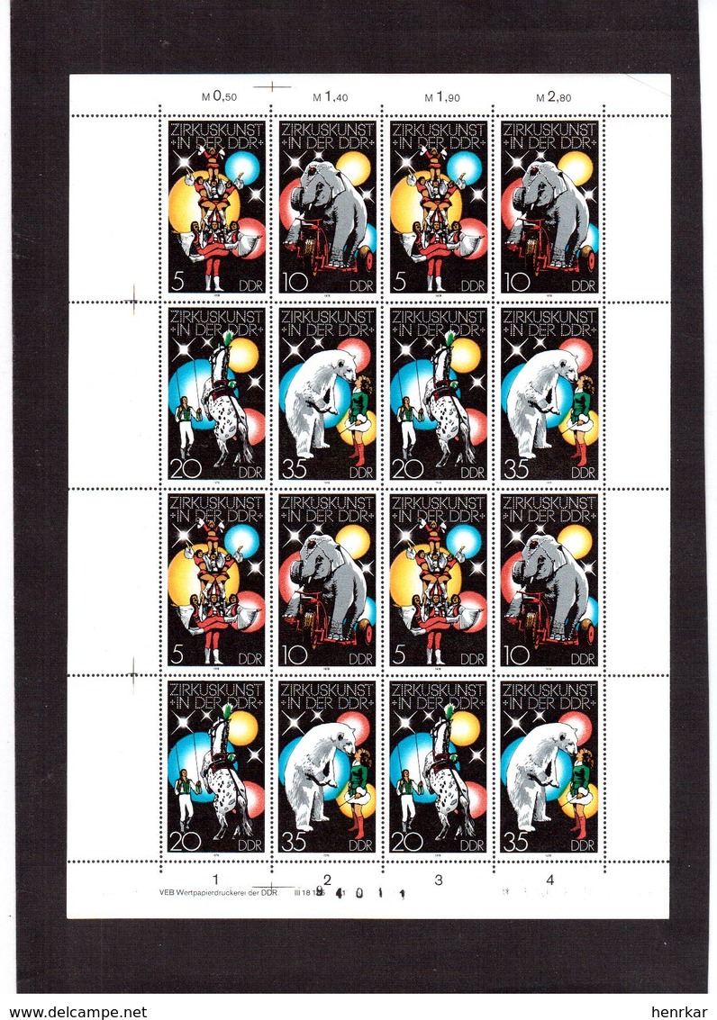 Germany 1978 DDR ZIRKUSKUNST 1 SHEET MNH**OG - Nuevos